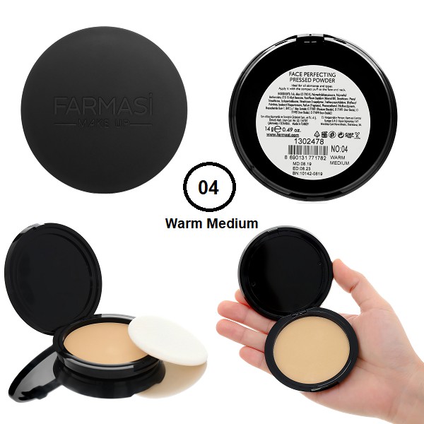 Phấn Phủ Mịn Da Kiềm Dầu Hoàn Hảo Farmasi Make Up Face Perfecting Pressed Powder 14g (1906POW)