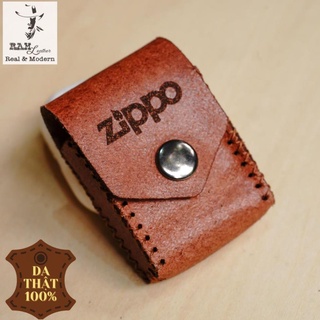 Bao Zippo màu nâu đỏ 