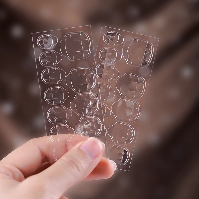 Waterproof double-sided transparent nail stickers