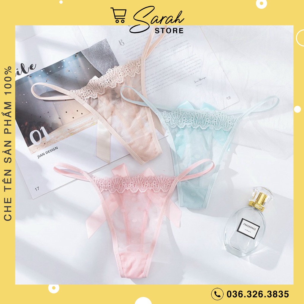 Quần Lót Nữ Lọt Khe Ren Phối Nơ Bản To Sexy 8065