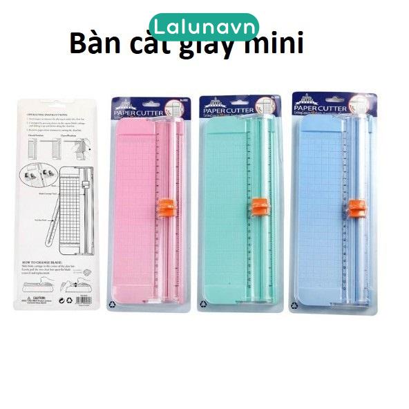 Bàn cắt giấy mini khổ A4 A5 cắt đc giấy 300gsm đc nhiều lần trượt 2 chiều sắc bén Lalunavn - B80