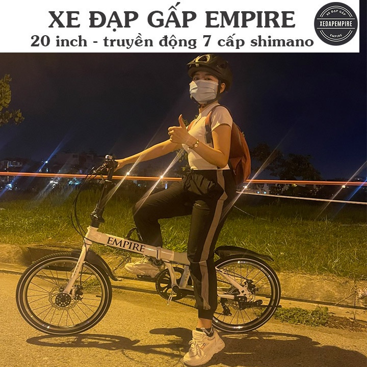 Xe Đạp Gấp Empire - Xe đạp gấp gọn thể thao, 20inch, truyền động 7 cấp shimano E-1000