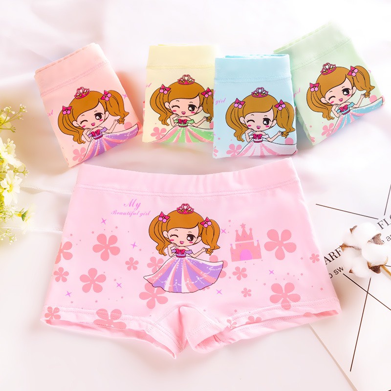 Set 4 quần chip cho bé gái, mẫu mới 2022, chất liệu cotton thoáng mát - Hàng Quảng Châu Cao Cấp (QC35)