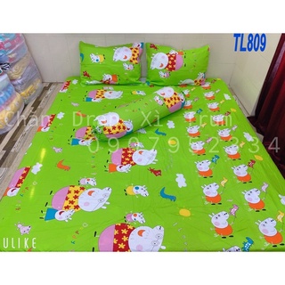 BỘ DRAP 4 MÓN VẢI COTTON THẮNG LỢI CHUẨN LOGO CTY 100% (Size M8x2M) chat chọn mẫu