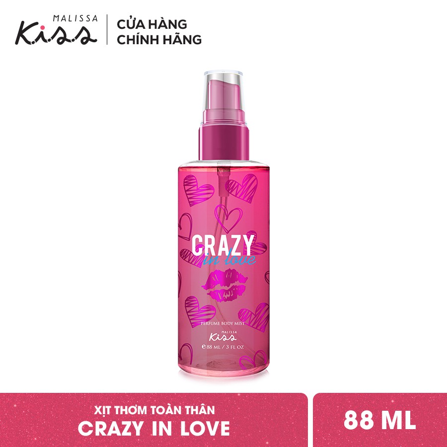 Bộ Đôi Hoàn Hảo Malissa Kiss Body Lotion & Body Mist hương Crazy In Love 226G