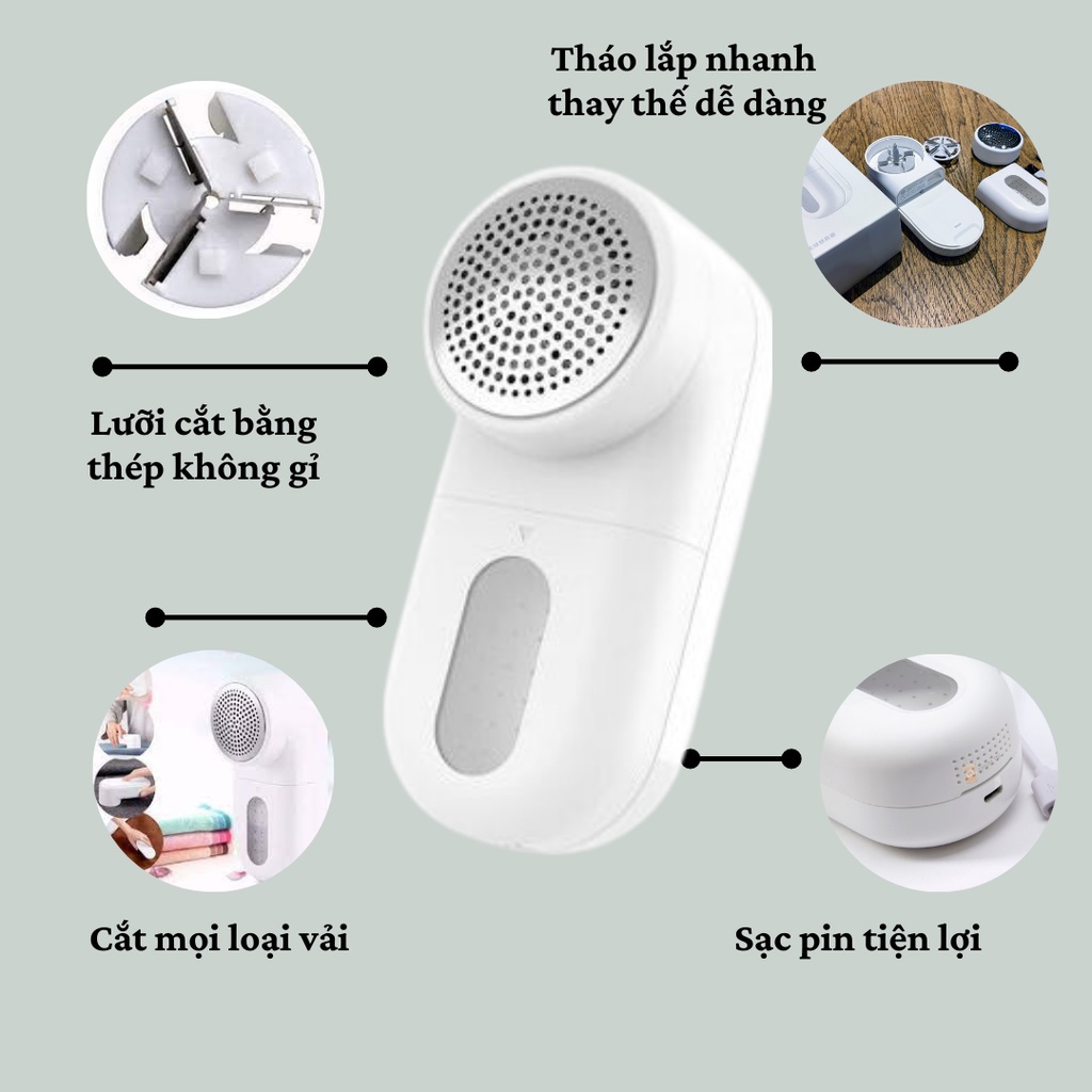 Máy cắt lông xù quần áo xiaomi Mijia MQXJQ01KL chính hãng - Máy cắt xơ vải Xiaomi-Bảo hành 12 tháng
