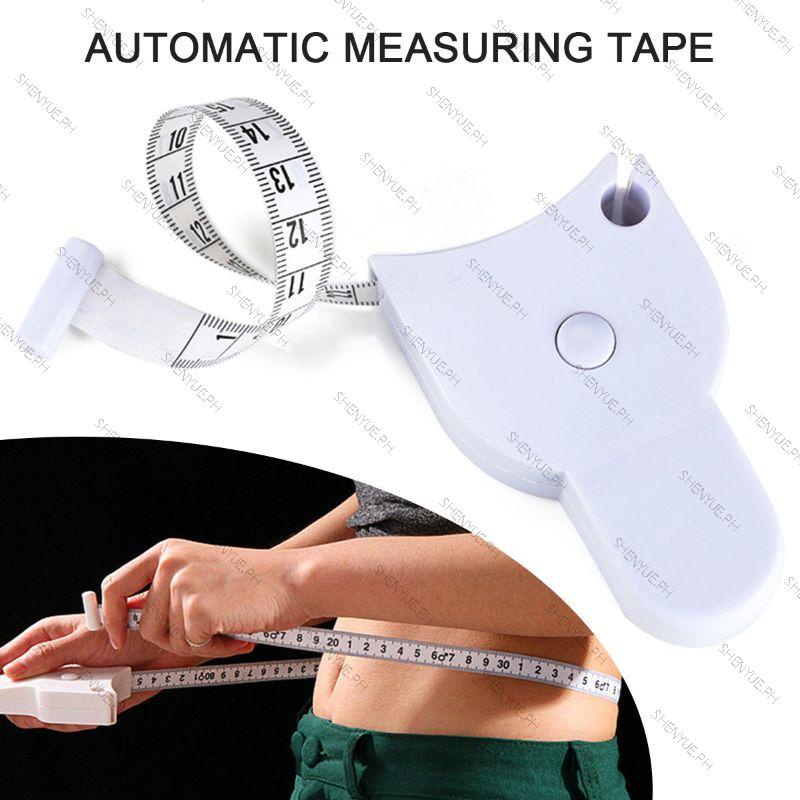Thước đo băng cho cơ thể 150cm / 60 Inch 2 mặt Băng có thể thu vào Thước đo tự khóa Thước đo di động