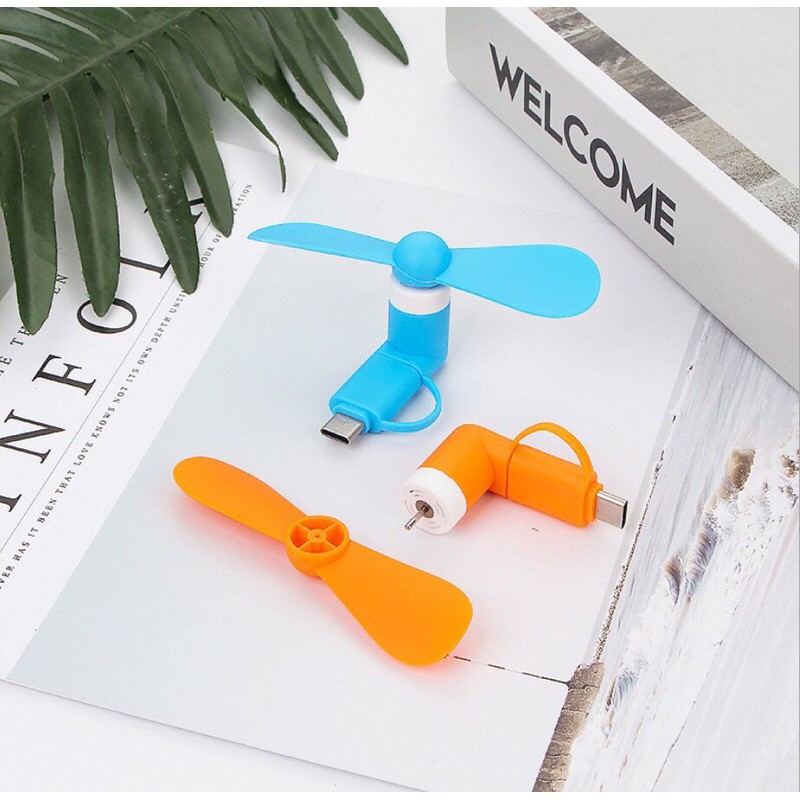 [Mã ELORDER5 giảm 10K đơn 20K] Quạt 2 cánh nhỏ gọn , chân cắm micro và Lighting | BigBuy360 - bigbuy360.vn