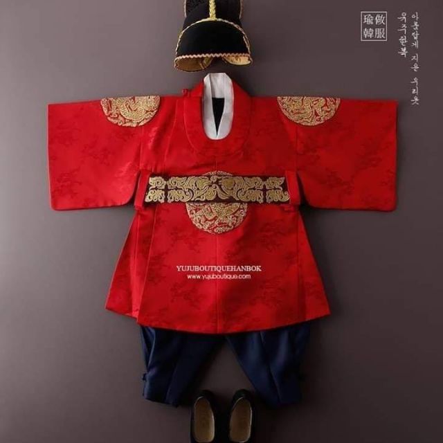 Bộ Hanbok hoàng thượng nhập khẩu Hàn cho bé trai từ 10kg đến 38kg