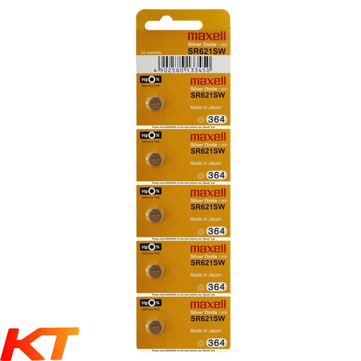 PIN SR621, SR621SW, 364 1.55V MAXELL PIN ĐỒNG HỒ.