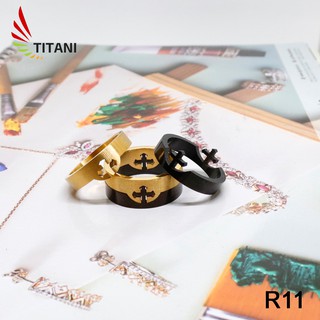 Nhẫn nam titanium 2 mảnh lạ mắt