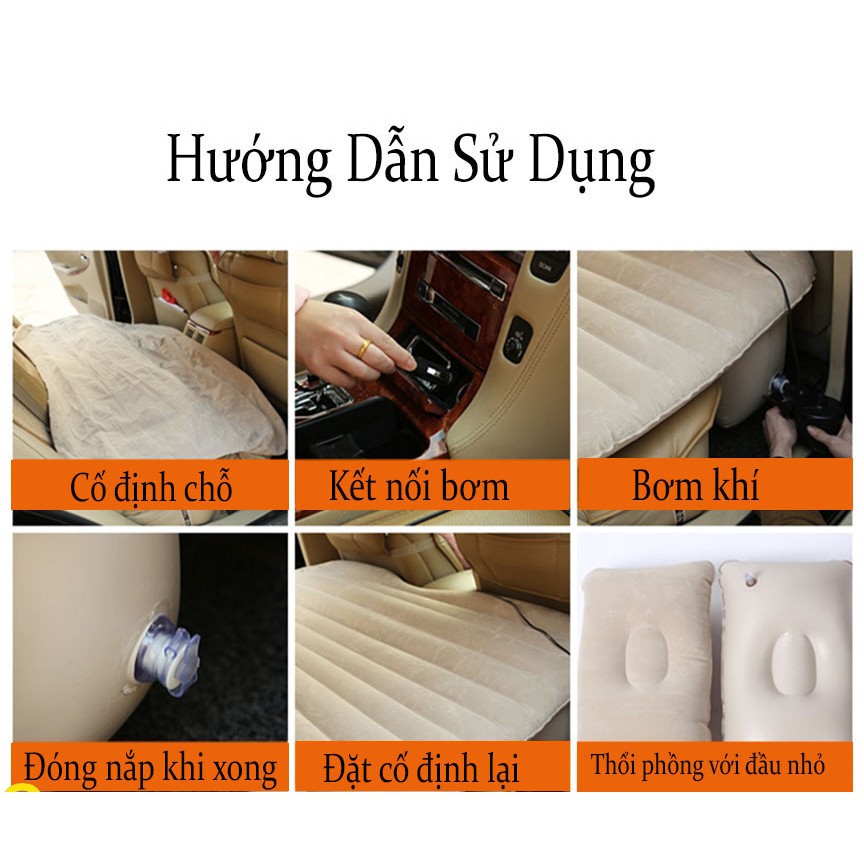 Nệm xe hơi loại tốt, Đệm hơi ghế sau ô tô (vải dù - nhung) vô cùng sạch sẽ và thoáng mát bền chắc - HÀNG LOẠI 1 CAO CẤP