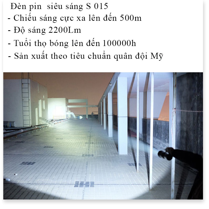 Đèn Pin Siêu Sáng Chính Hãng LYS015 ✔️Chính hãng✔️ Chiếu xa 600m, Chống nước, Pin Cực Bền +Tặng sạc, hộp đựng.