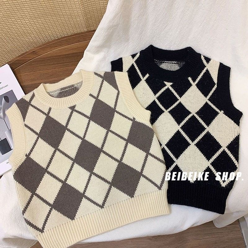 Áo Sweater Dệt Kim Không Tay Nhiều Màu Sắc Thời Trang Xuân Thu Dành Cho Bé Trai