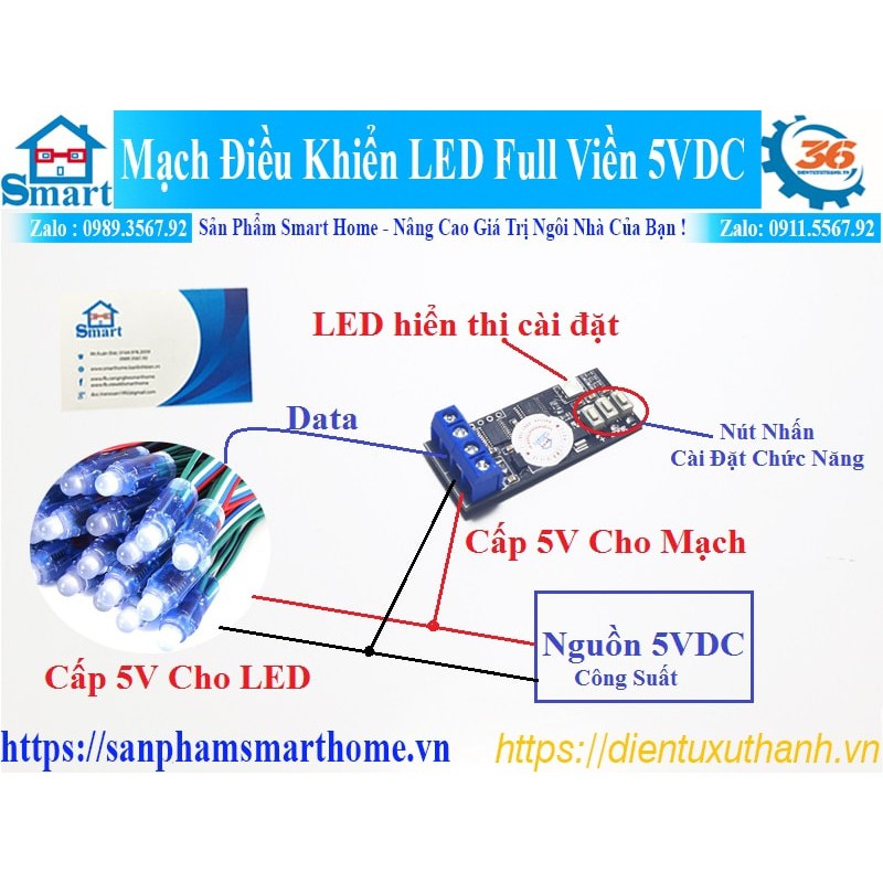 Mạch điều khiển led full viền