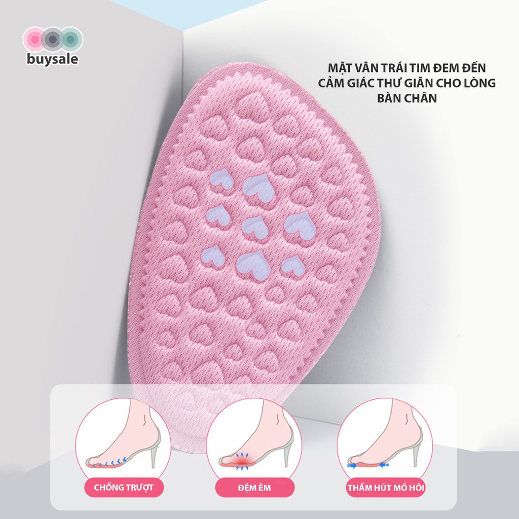 Lót giày cao gót 3D vân trái tim giúp chống trượt bàn chân về phía trước - buysale - BSPK161