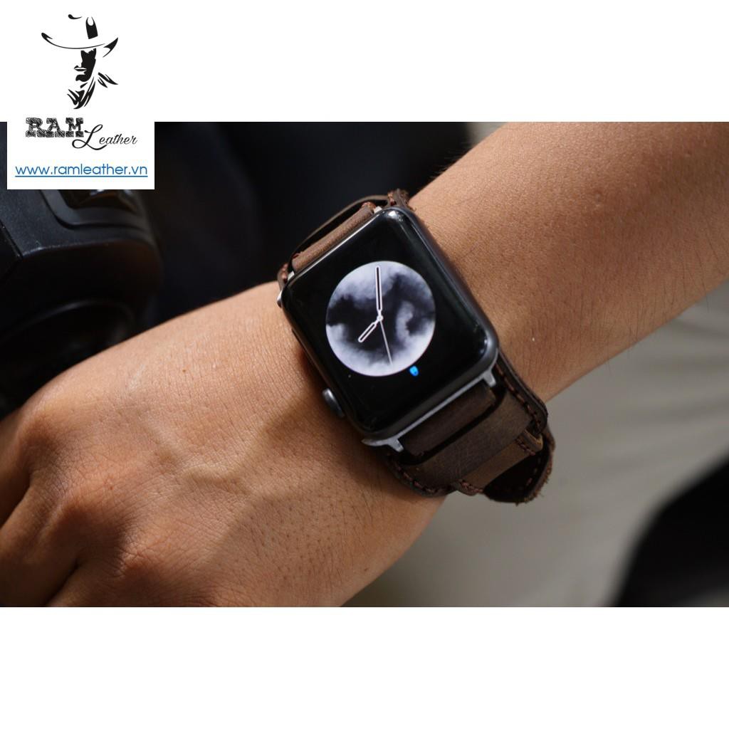 Dây Đồng Hồ Da Bò Thật Rất Đẹp Nâu Đất Ram Bundstrap B1 Cho Apple Watch Cực Đẹp Tặng Khóa Cây Thay Dây 2 Chốt