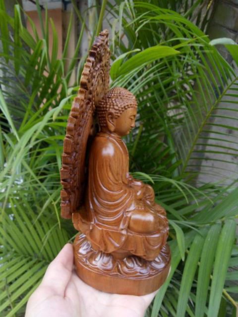 Tượng phật a di đà gỗ bách xanh