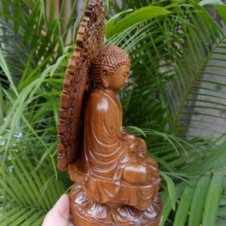 Tượng phật a di đà gỗ bách xanh