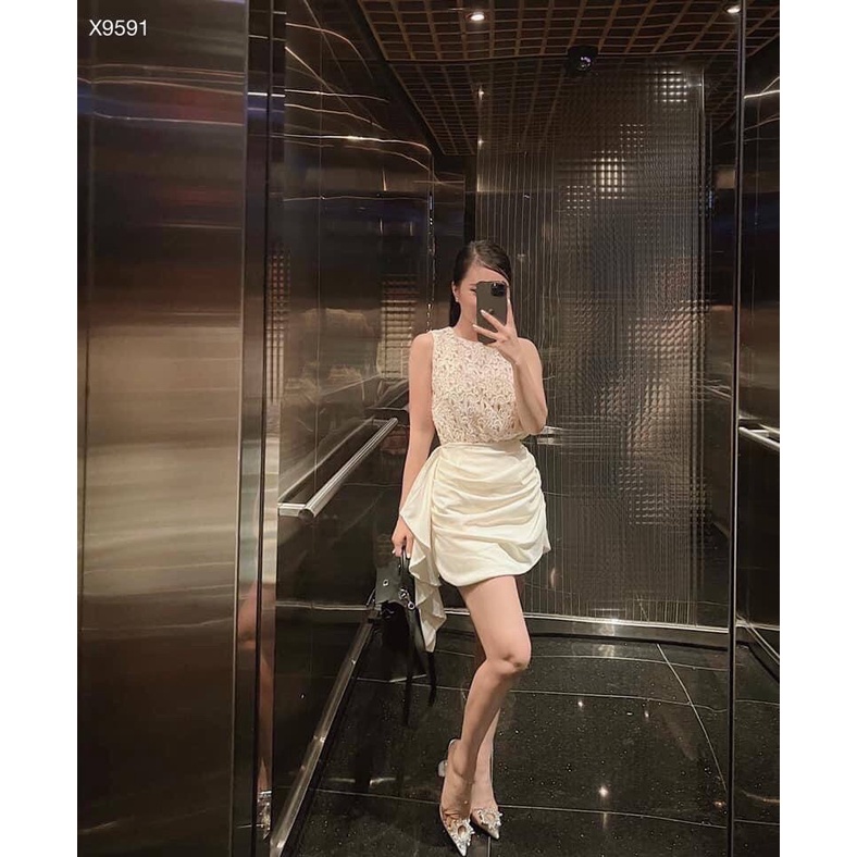 SET ÁO HOA NỔI SÁT NÁCH KÈM CHÂN VÁY