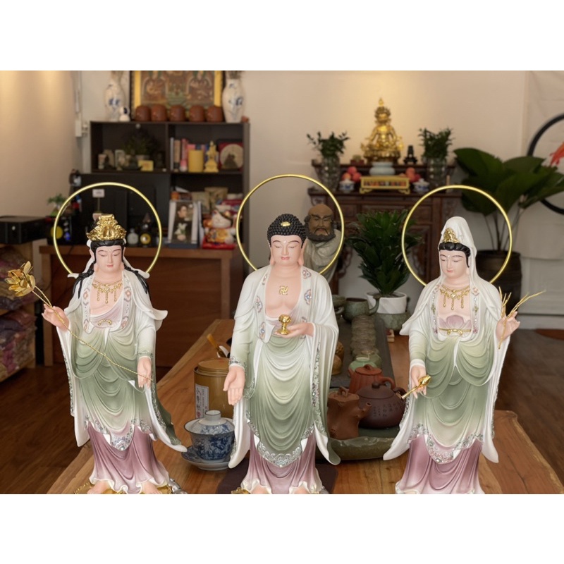 Tượng phật tam thánh tây phương 50cm