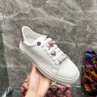 Giày thể thao lv stick vân chìm gót pha fullbox