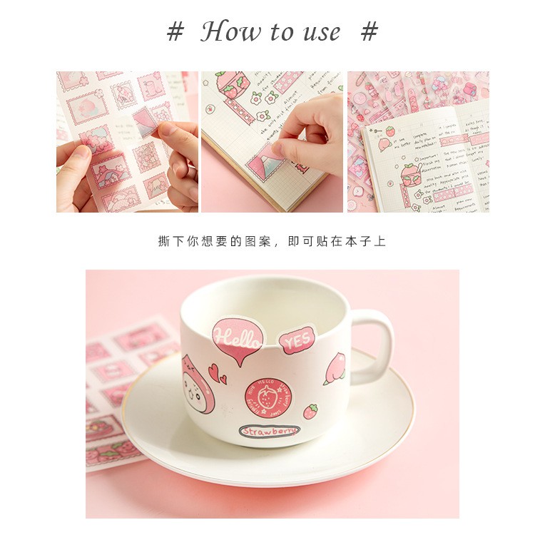 Set 4 tấm hình dán sticker nhiều mẫu ngộ nghĩnh