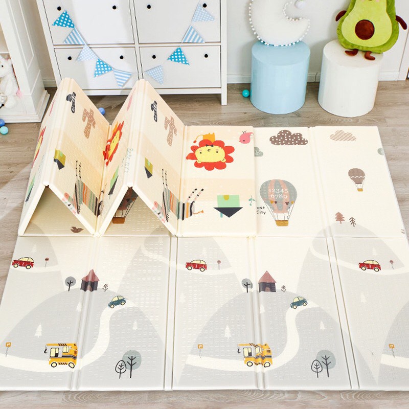 Thảm Xốp Trải Sàn Gấp Gọn Cho Bé XPE | Chiếu Ngủ Trưa Văn Phòng | Loại 1m8 x 2m | Chống Thấm Chống Trơn Trượt |Không Mùi