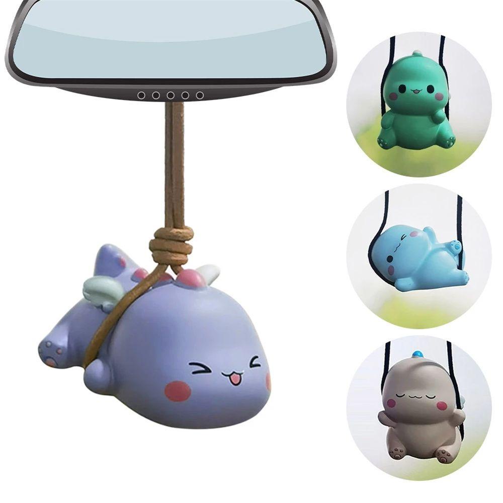 QUINTON Car Accessories Car Mirror Pendant Car Decorations Dinosaur Hanging Swing Car Hanging Pendant Dinosaur Car Pendant Kids Toy Car Ornaments Interior Accessories Animal Toy Rearview Mirror Car Hanging Ornament/Multicolor