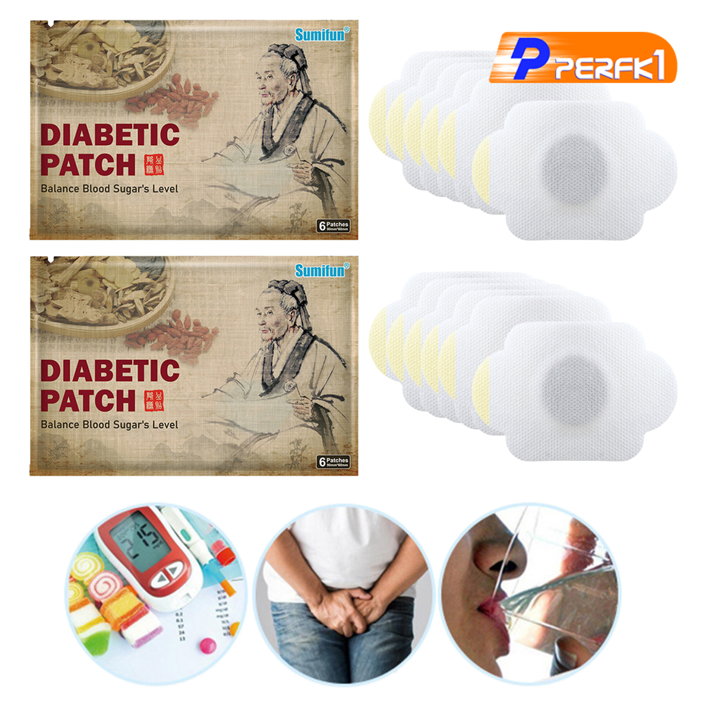 Hot-Diabetes Sticker 12 Pcs/2Bag Diabetes Plasters Diabetes Patch Diabetes Pads