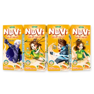 Combo 4 hộp NuVi Thức uống hương cam Sữa Lắc Trái Cây 180ml - Thương Hiệu NUTIFOOD - CIRINO
