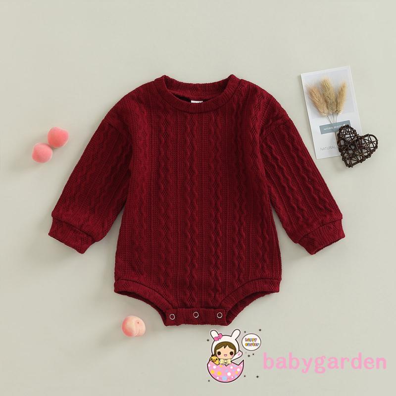 Áo Liền Quần Dài Tay Cổ Tròn Màu Sắc Đơn Giản Cho Bé