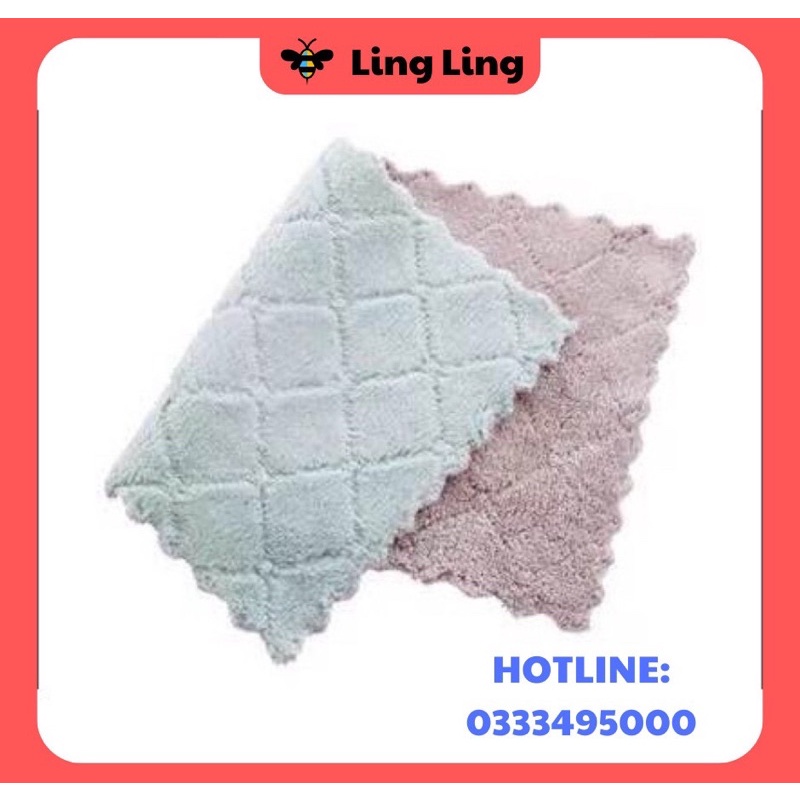 Set 10 Khăn lau 2 mặt siêu thấm - Khăn lau không phai màu nhanh khô- Khăn lau bếp, khăn lau kính, lau bát