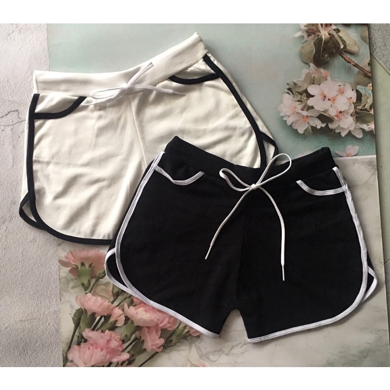 QUẦN SHORTS THUN NỮ PHỐI VIỀN