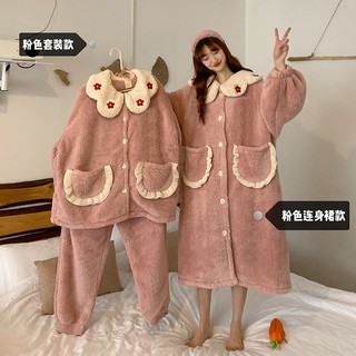 [ORDER] Bộ ngủ bông hình bông hoa mềm mại nhiều màu ulzzang