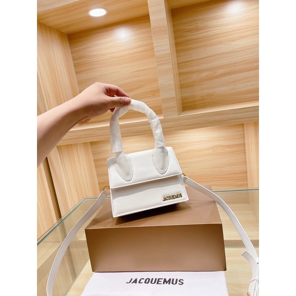 Túi xách JACQUEMUS sz 18 mẫu new 2021 chất da thật sẵn đen và cam