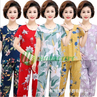 Đồ bộ mặc nhà trung niên nữ đẹp B79 - Bộ ngủ trung tuổi U40 U50 U60 cao cấp Quần áo kiểu thời trang cho mẹ mùa hè giá rẻ