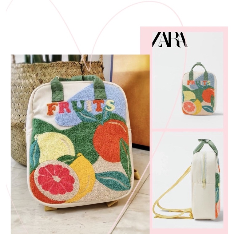 TNS - Balo cho bé siêu nhẹ chất vải xịn sò ZR kids backpack fruit-hình trái cây cute