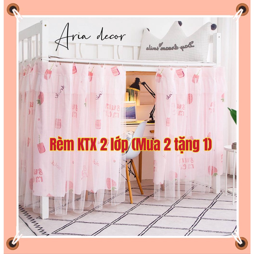 ❤️FREE SHIP❤️Rèm giường tầng, ktx sinh viên, rèm chắn muỗi 2 lớp