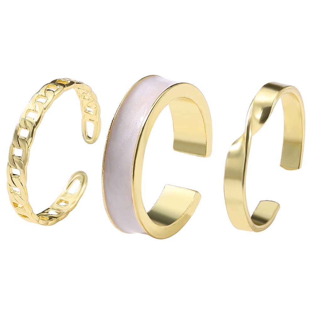 Set 3 nhẫn IF YOU bạc phong cách cổ điển thời trang cho nữ