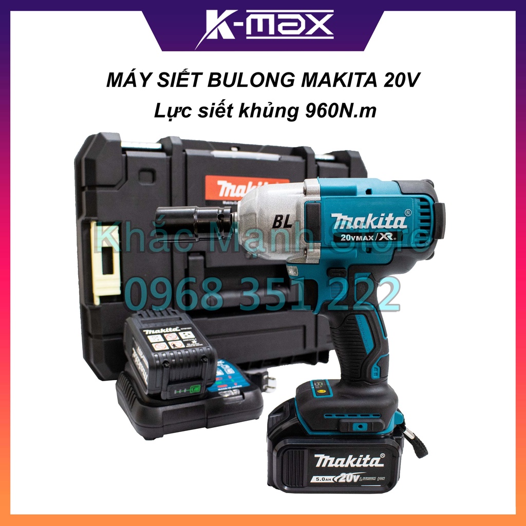 Máy Siết Bulong MAKITA 20V - Lực Siết Khủng 960N.m - Động Cơ Không Chổi Than