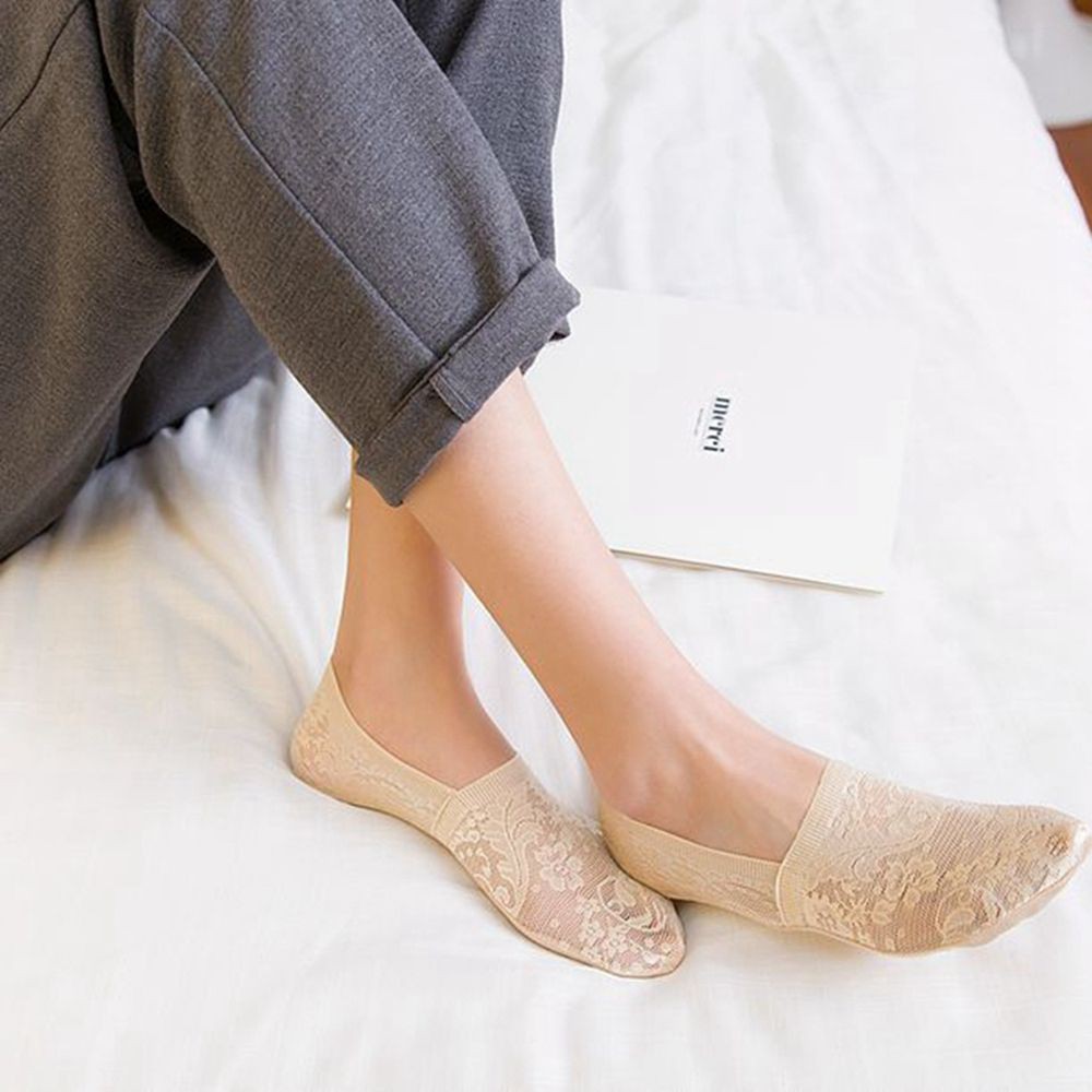 Tất ngắn chống trượt phối ren xinh xắn thời trang nữ