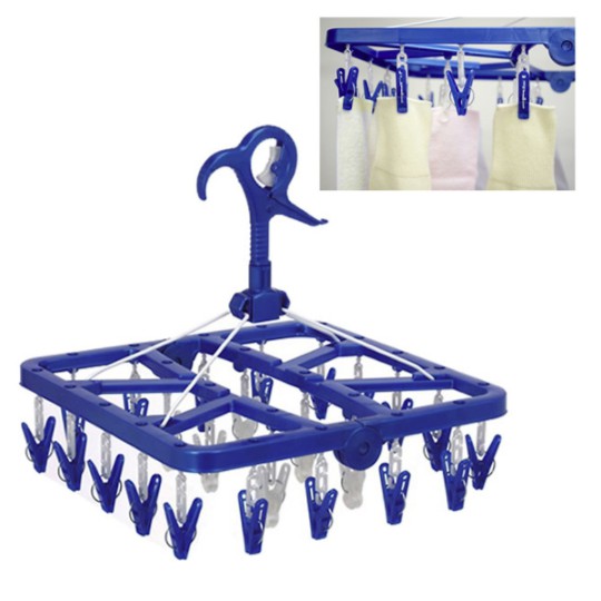 Móc chùm phơi đồ lót, đồ baby, tã, đồ nhỏ 24 kẹp Japan