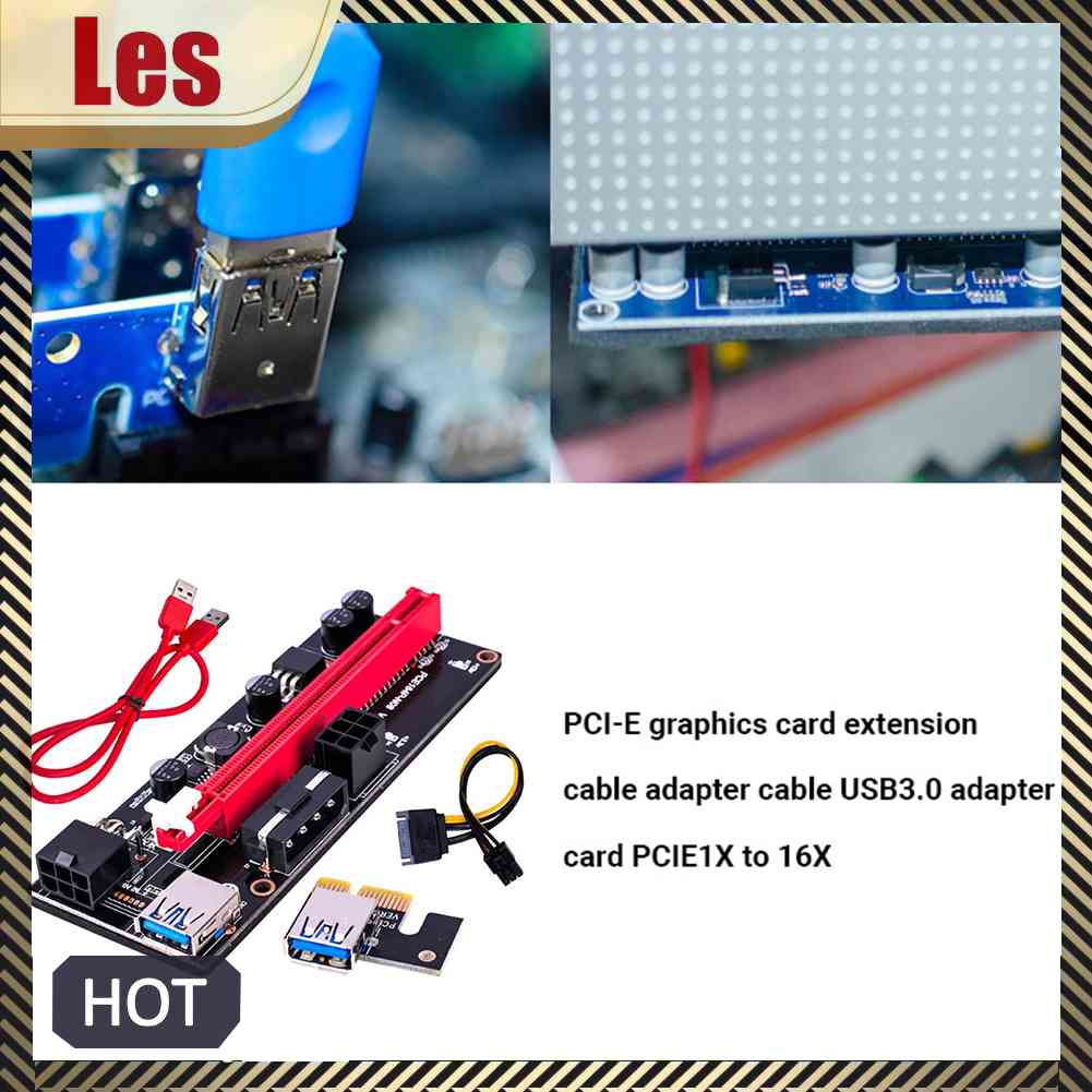 Card Mở Rộng PCI-E 1X Sang 16X Cổng USB 3.0 Cho GPU
