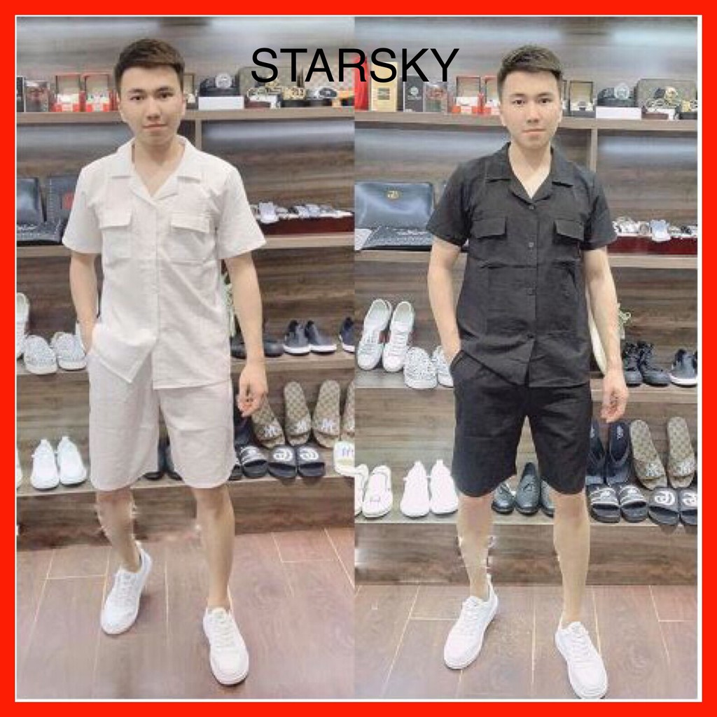 Mã FAMAYMA giảm 10K đơn từ 50K] Quần áo đũi nam chất vải đũi xước hàng xuất xịn mát nhẹ mặc hè- STARSKY BH21