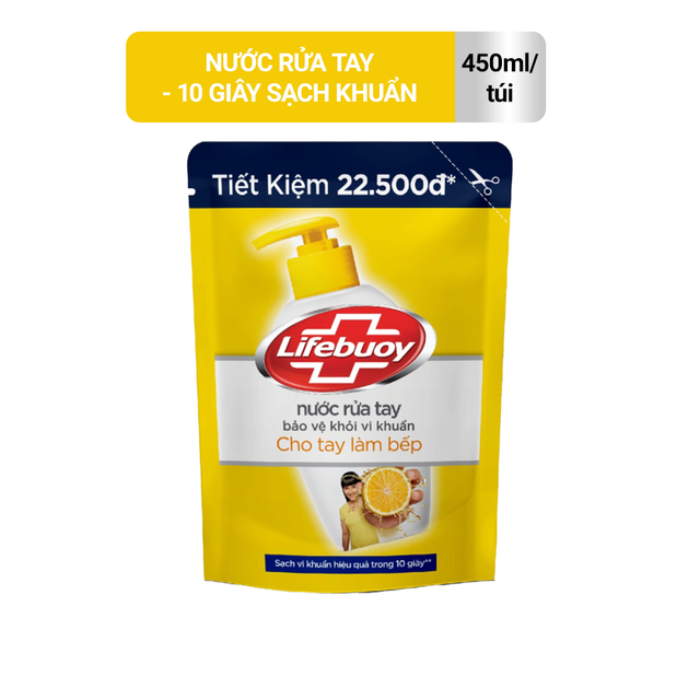 Nước rửa tay Lifebuoy Bảo vệ khỏi vi khuẩn 450gr (Túi)