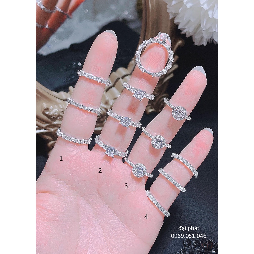 Nhẫn bạc 925 đính đá cao cấp - vàng bạc đại phát