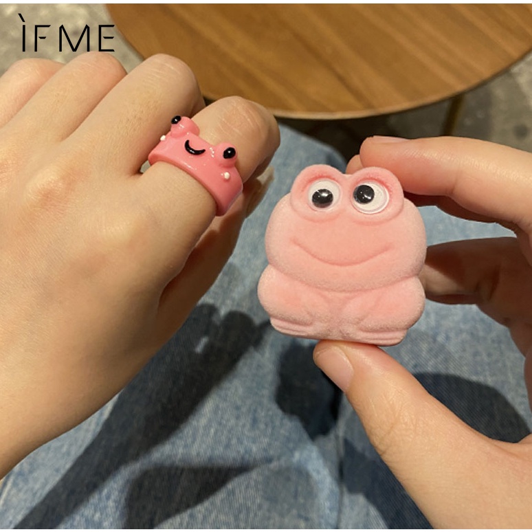 IF ME Hộp/ Nhẫn   bằng nhựa resin kiểu chú ếch màu trơn tùy chọn loại thời trang cho cặp đôi
