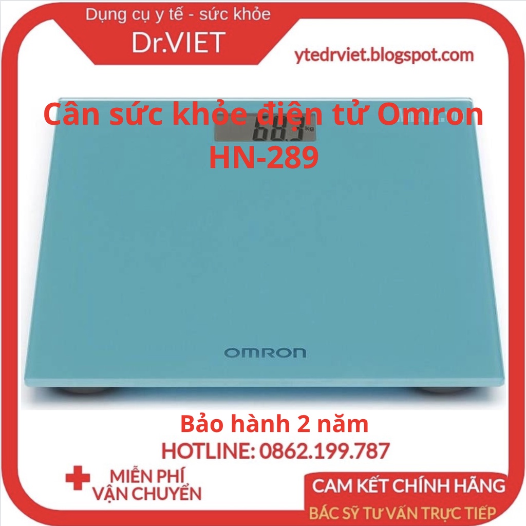 Cân sức khỏe điện tử Omron HN-289 - Cân sức khỏe dễ sử dụng, thiết kế mỏng đẹp, màu sắc sang trọng, 4 cảm biến