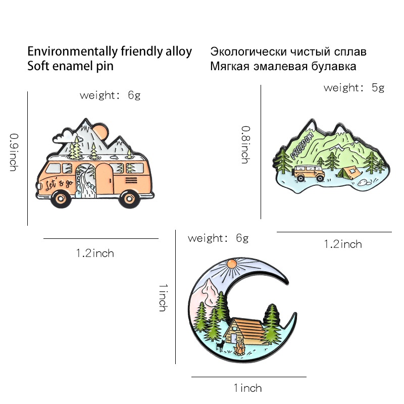 Ghim Cài Áo Hình Xe Buýt Du Lịch Go Tráng Men Đẹp Mắt Làm Quà Tặng Ngoài Trời
